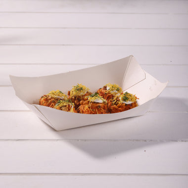 White Paper Boat Trays - Pack of 100