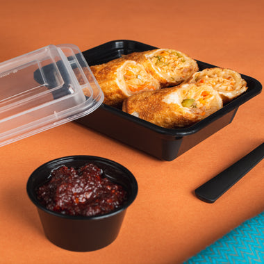 RE12 - 350ml Export Quality Rectangle Thinwall Containers - Pack of 100