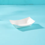 White Paper Boat Trays - Pack of 100