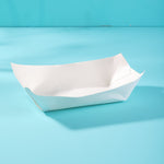 White Paper Boat Trays - Pack of 100