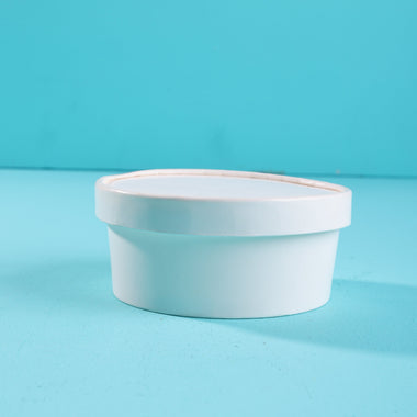 White Food Paper Container with Lid
