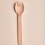 140mm Wooden Spork - Pack of 100