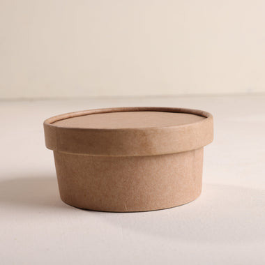 Kraft Paper Food Container with Lid- Pack of 100