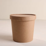 Kraft Paper Food Container with Lid- Pack of 100
