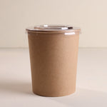 Kraft Paper Food Container with Transparent PET Lid- Pack of 100